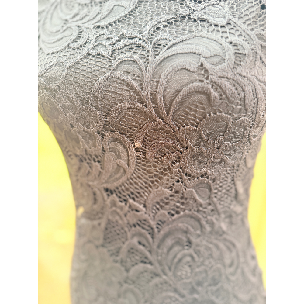 off shoulder lace mini cocktail dress bodycon black sexy goth regency style - Picture 6 of 7
